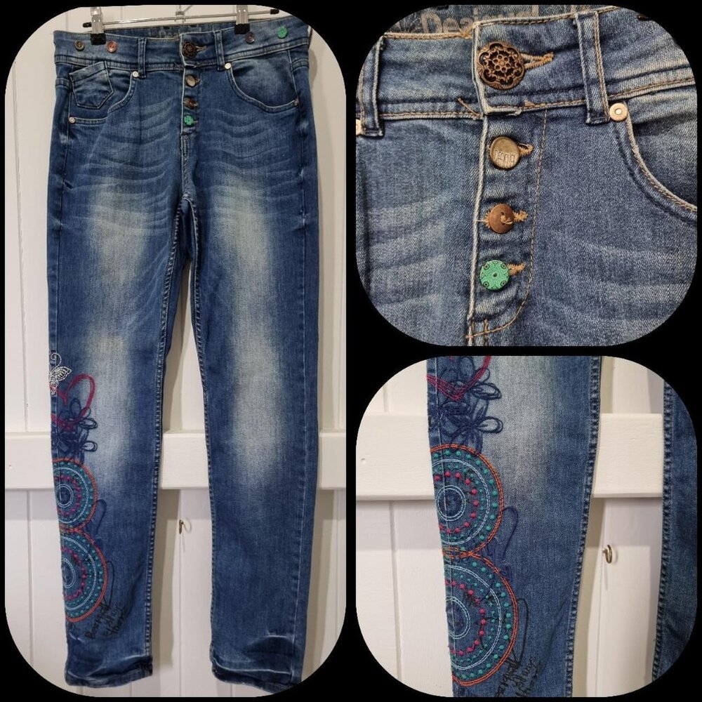 Desigual Embroidered Jeans Skinny